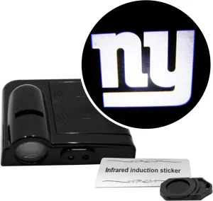 NFL American Football New York Giants - Led Car Door Light - Wireless Led Projector with One Team Logo Slide - Compatible for Most Car Models - Battery-Operated, 2.5” x 2.5”