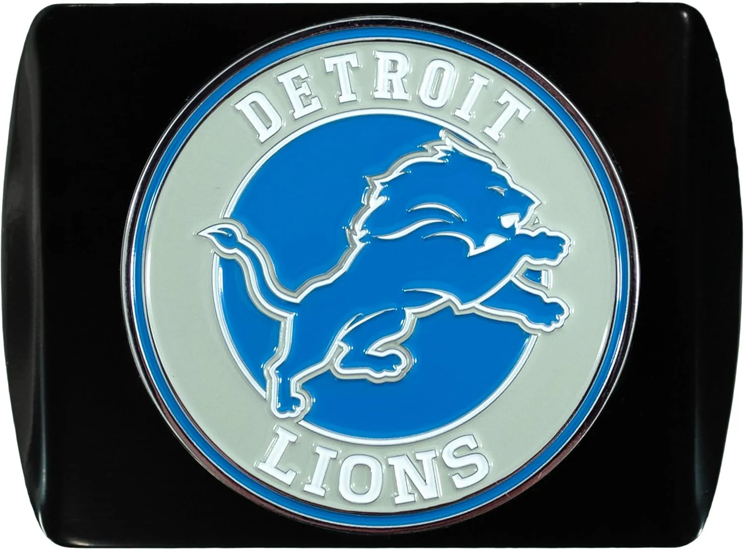 NFL Black Metal Hitch Cover with 3D Colored Team Logo by FANMATS - Unique Roundel Molded Design - Easy Installation on Truck, SUV, Car - Ideal Gift for Die Hard Football Fans