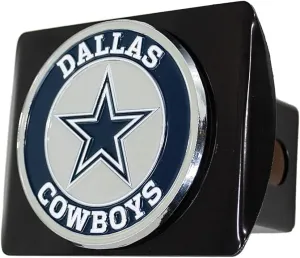 NFL Black Metal Hitch Cover with 3D Colored Team Logo by FANMATS - Unique Roundel Molded Design - Easy Installation on Truck, SUV, Car - Ideal Gift for Die Hard Football Fans