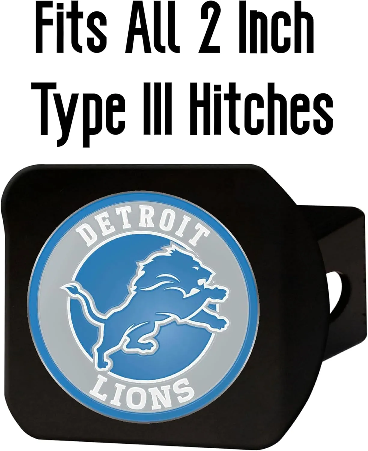 NFL Black Metal Hitch Cover with 3D Colored Team Logo by FANMATS - Unique Roundel Molded Design - Easy Installation on Truck, SUV, Car - Ideal Gift for Die Hard Football Fans