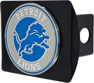 NFL Black Metal Hitch Cover with 3D Colored Team Logo by FANMATS - Unique Roundel Molded Design - Easy Installation on Truck, SUV, Car - Ideal Gift for Die Hard Football Fans
