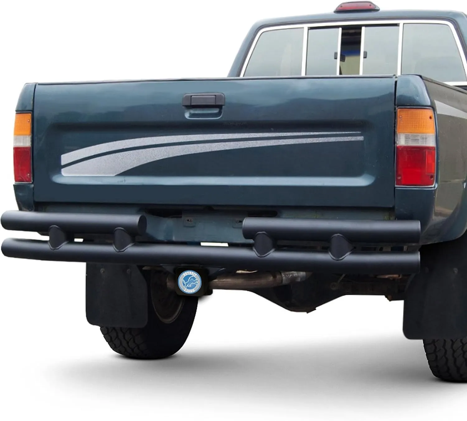 NFL Black Metal Hitch Cover with 3D Colored Team Logo by FANMATS - Unique Roundel Molded Design - Easy Installation on Truck, SUV, Car - Ideal Gift for Die Hard Football Fans