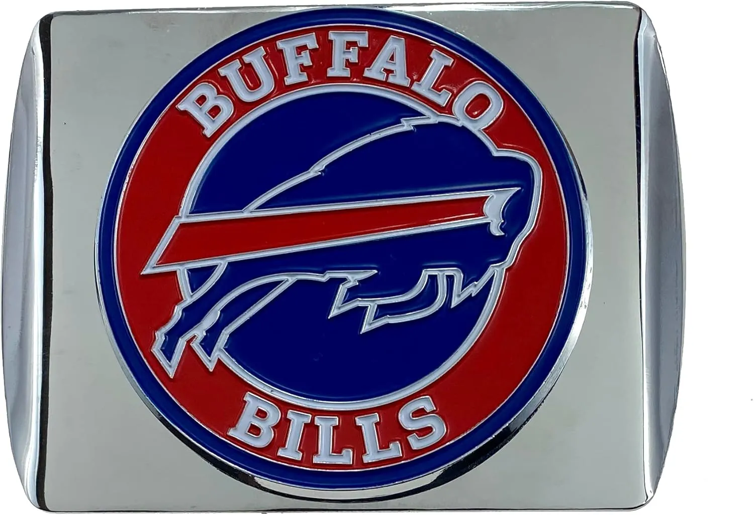 NFL Chrome Metal Hitch Cover with 3D Colored Team Logo by FANMATS - Unique Roundel Molded Design - Easy Installation on Truck, SUV, Car - Ideal Gift for Die Hard Football Fans