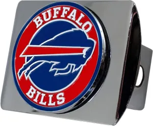 NFL Chrome Metal Hitch Cover with 3D Colored Team Logo by FANMATS - Unique Roundel Molded Design - Easy Installation on Truck, SUV, Car - Ideal Gift for Die Hard Football Fans