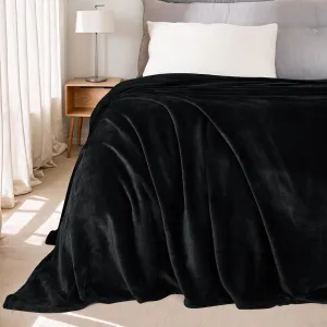 NICETOWN Fleece Queen Blanket Black - Bed Soft Lightweight Plush Fuzzy Cozy Luxury Microfiber Anti-Static Fuzzy Blanket, 90x90 inches