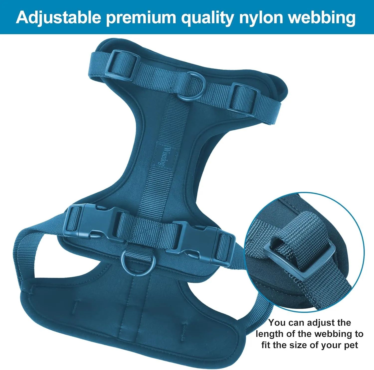 No Pull Lightweight Dog Harness: Adjustable Durable Breathable Mesh Pet Vest Harness with Soft & Comfortable Cushion, for Small Medium Large Dogs (XS, Navy)