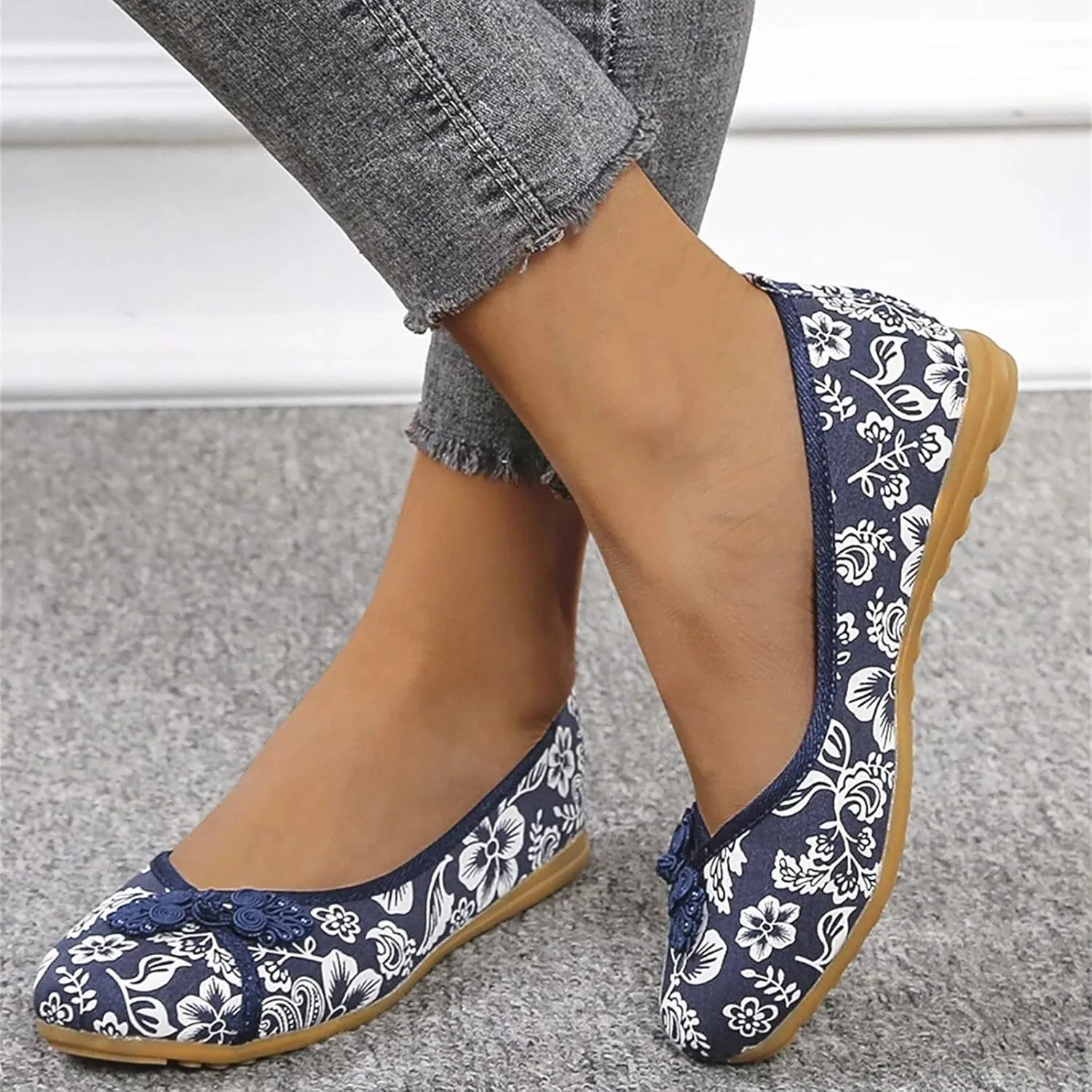 No Strap Sandals for Women Women Cotton And Linen Ethnic Style Embroidered Floral Shoes Cloth Women's Slip on Sandals