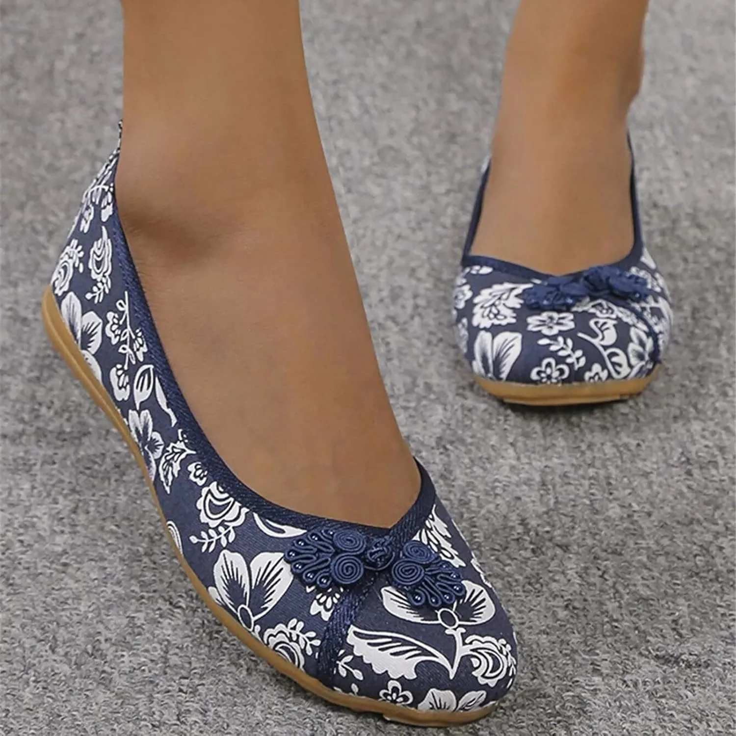 No Strap Sandals for Women Women Cotton And Linen Ethnic Style Embroidered Floral Shoes Cloth Women's Slip on Sandals