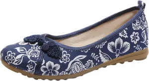 No Strap Sandals for Women Women Cotton And Linen Ethnic Style Embroidered Floral Shoes Cloth Women's Slip on Sandals