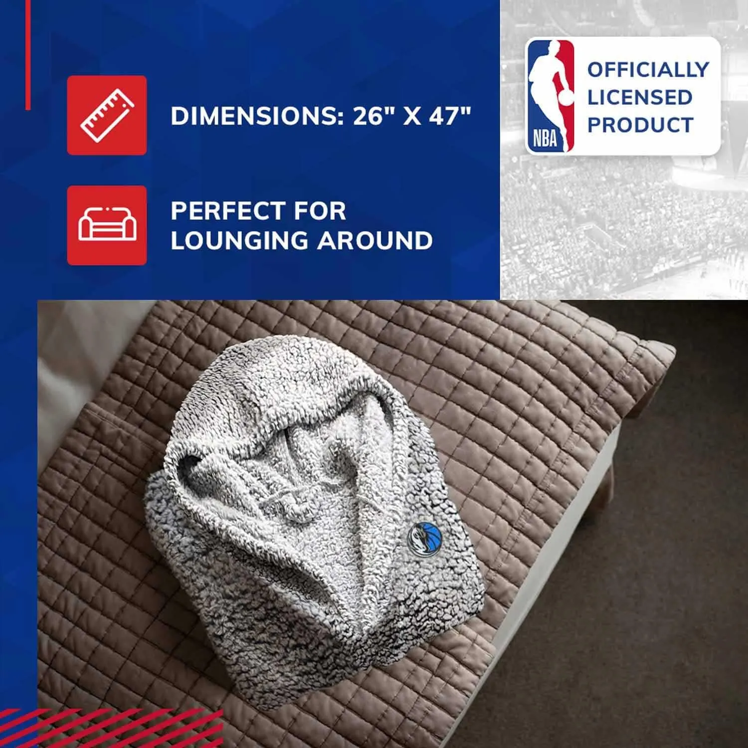 NORTHWEST NBA Adult Plush Hooded Robe with Pockets - 100% Polyester Sherpa Blend - Machine Washable - Relaxation & Style