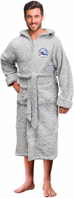 NORTHWEST NBA Adult Plush Hooded Robe with Pockets - 100% Polyester Sherpa Blend - Machine Washable - Relaxation & Style