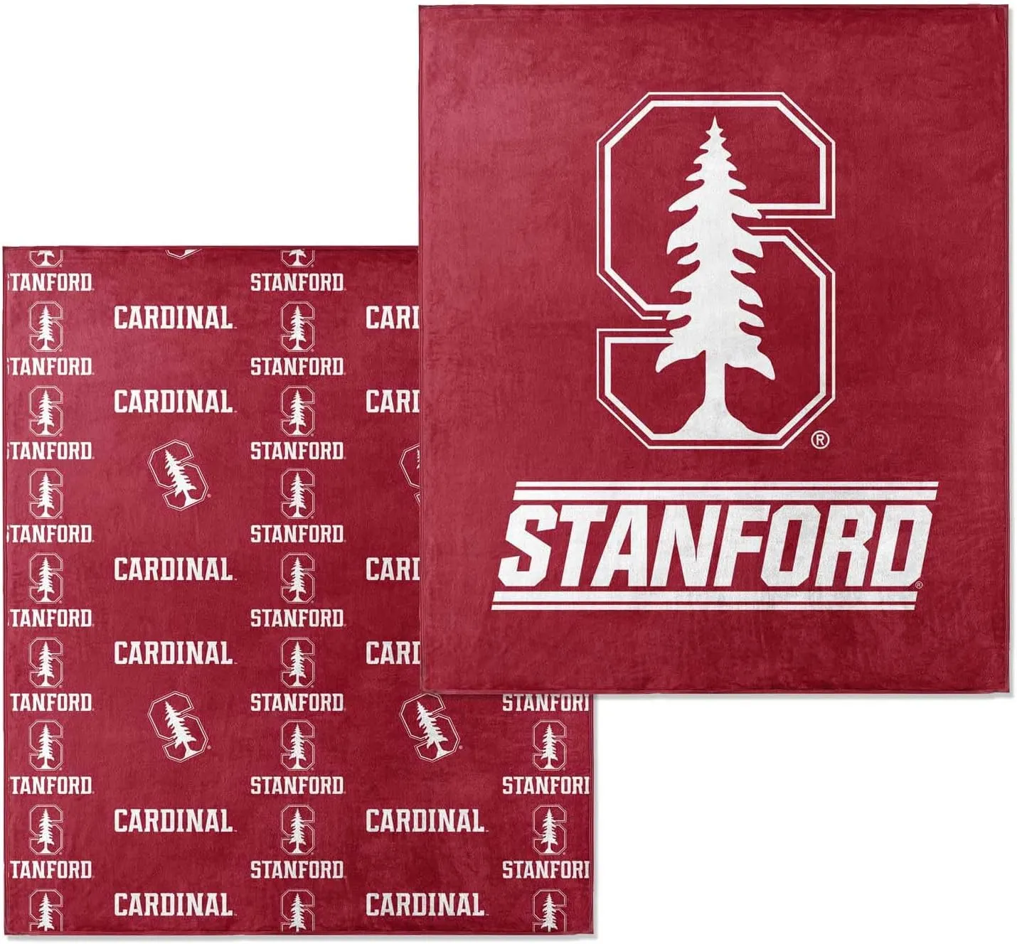 NORTHWEST NCAA Double Sided Blanket - 100% Soft Polyester - Double Sided - Embrace Team Spirit and Stay Warm on Game Days (Stanford Cardinal - Cardinal)