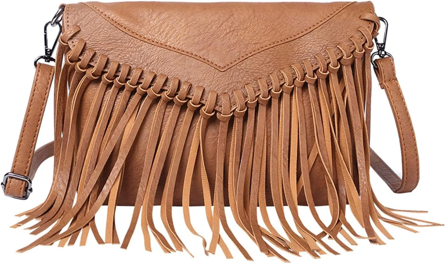 NOTAG Women Leather Shoulder Handbags Crossbody Bags with Tassel Vintage Envelope Handbag