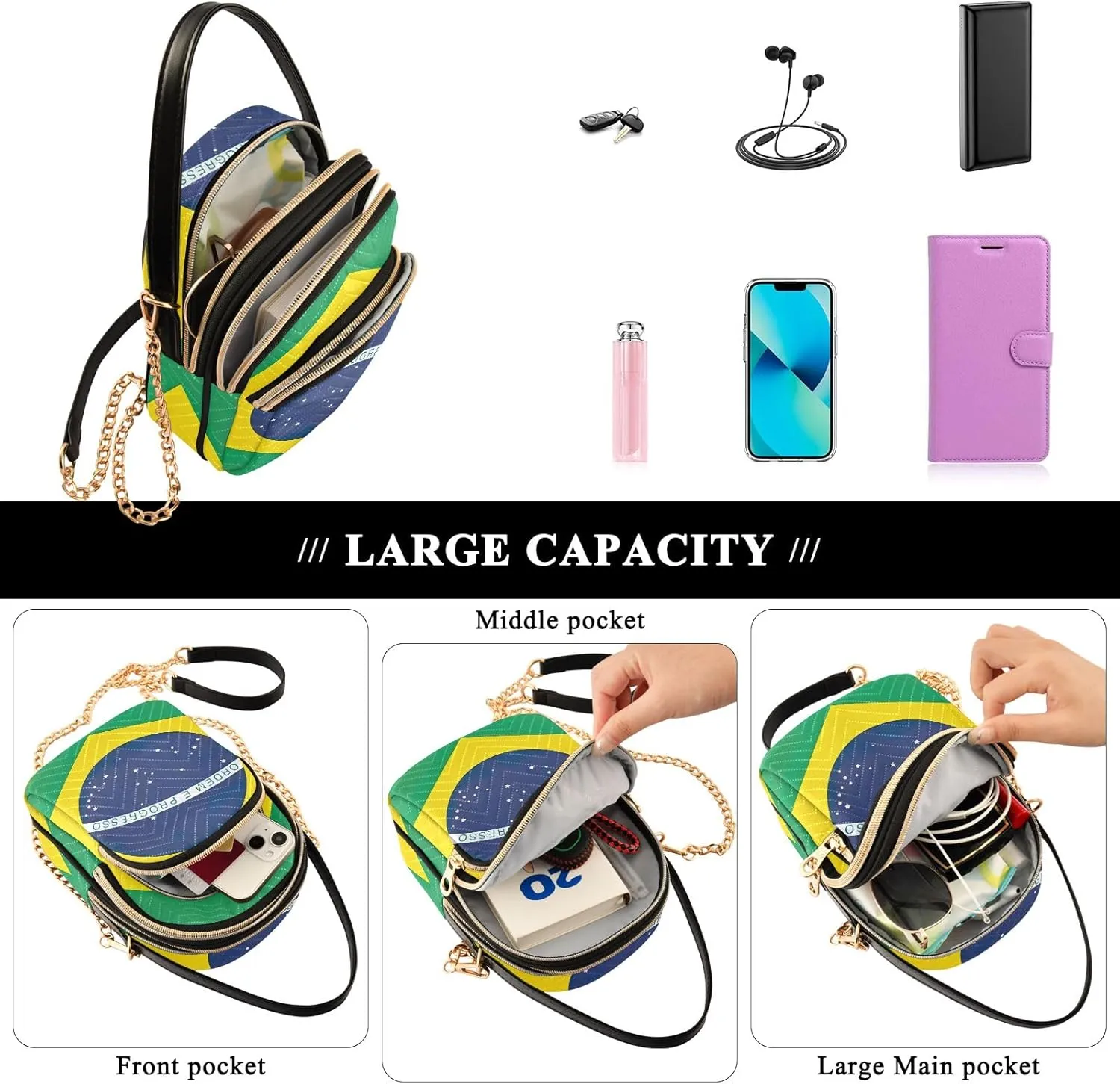 ODAWA Madagascar Flag Women Crossbody Bags Shoulder Bag for Women Crossbody Women Crossbody Bags Small