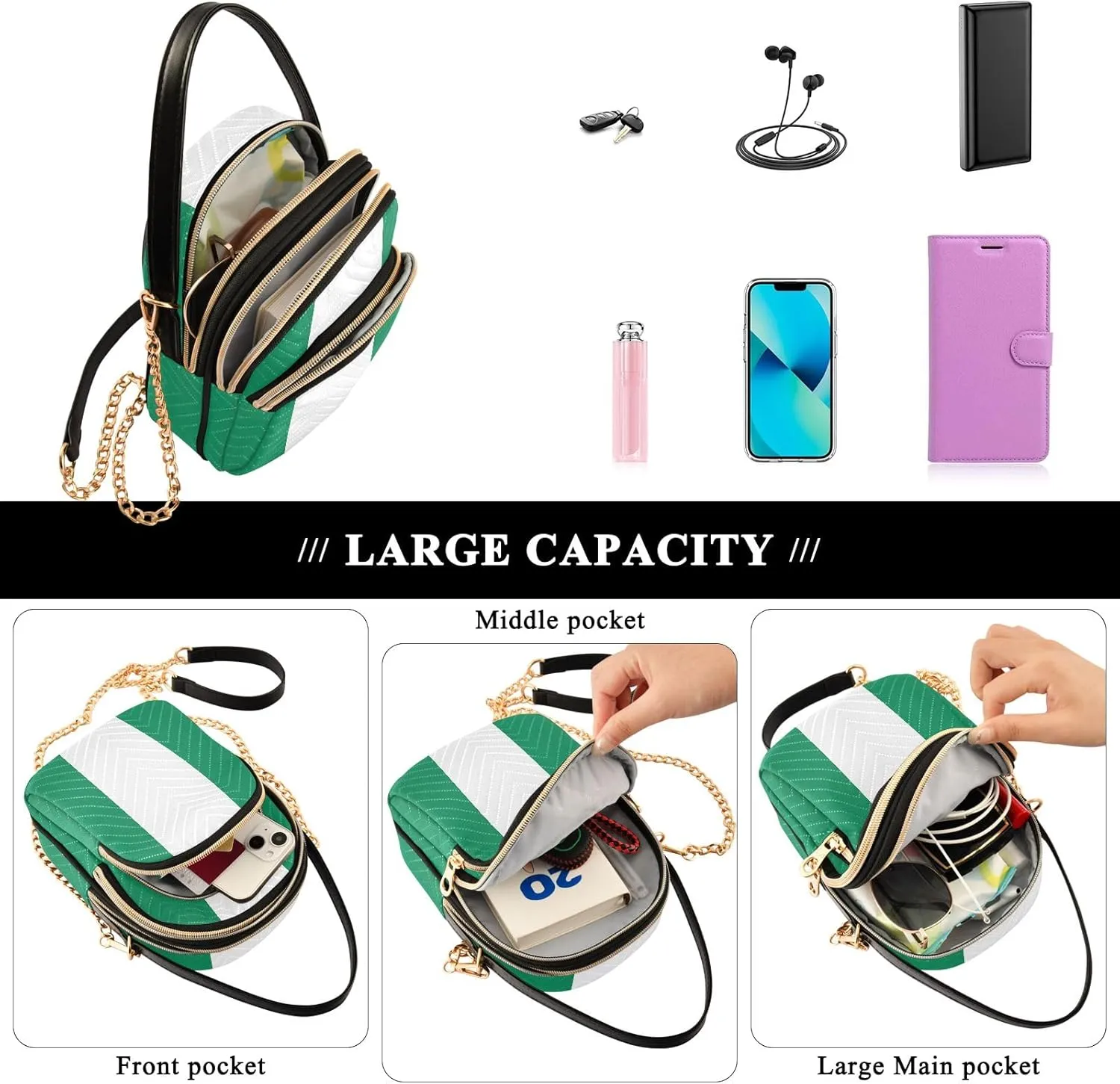 ODAWA Nigeria Flag Women Crossbody Bags - Fashion Crossbody Bags for Women - Crossbody Bags for Women Travel
