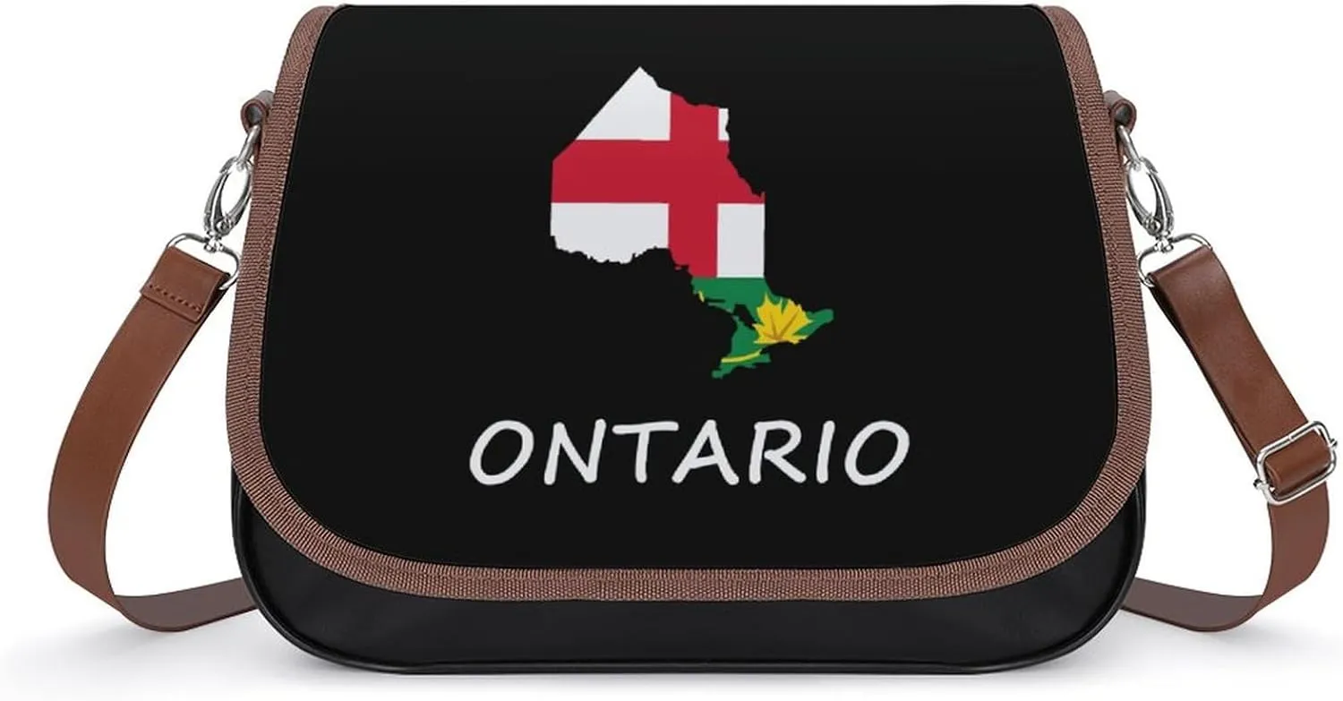 Ontario Flag Canada Canadian Fashion Crossbody Bags Purses for Women Funny Printing Shoulder Handbags Bag
