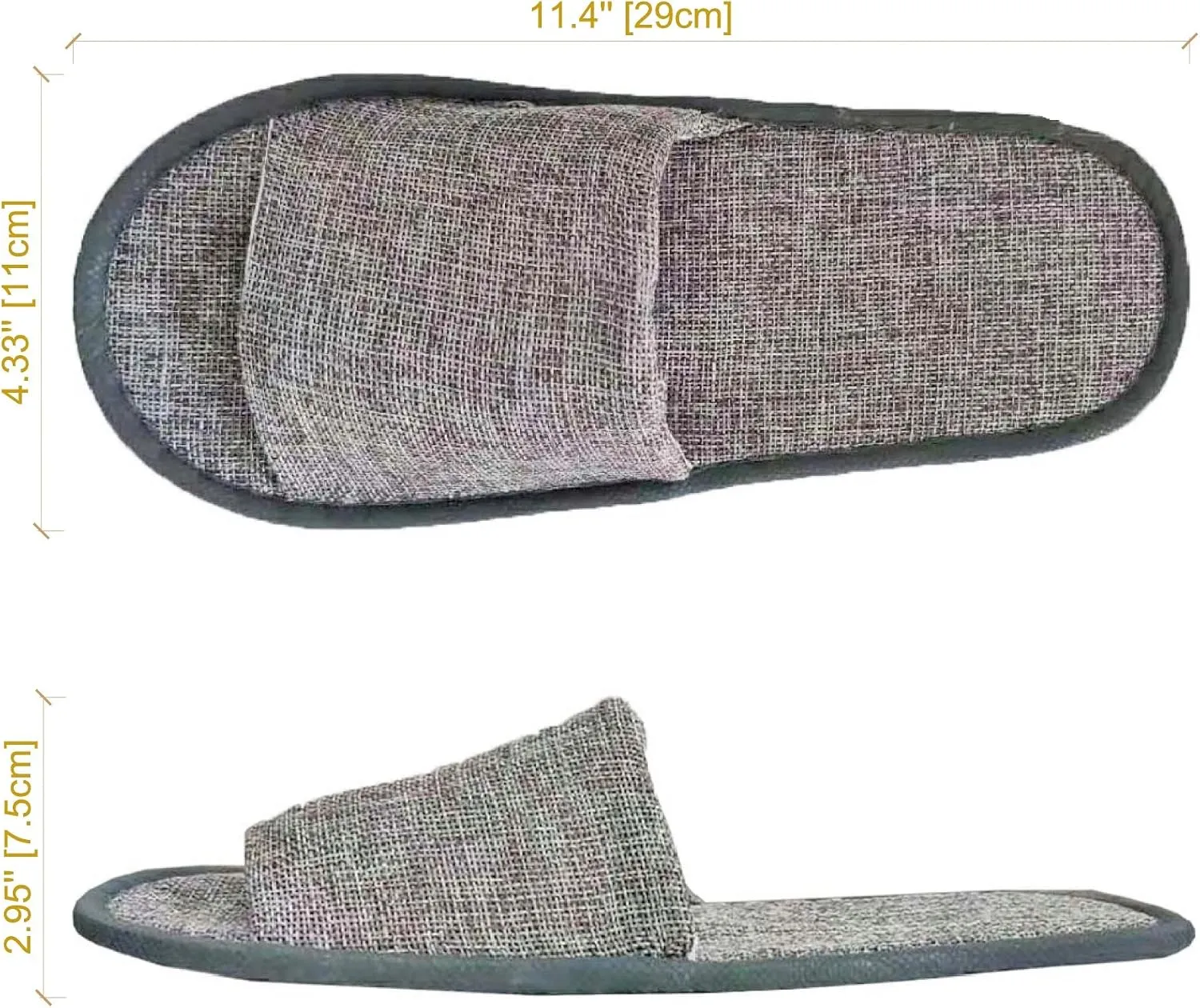 Open Toe Disposable Slippers for Guests - Women & Men Spa & Travel Pedicure Slippers - 2 Pairs