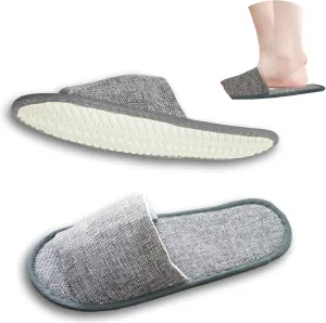 Open Toe Slippers for Guests Men Women Travel Indoor House Non-Disposable Spa Hotel Pedicure Breathable Slippers 4 Pairs