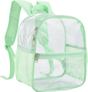 Oraben Clear Backpack for Stadium Events 12x12x6 Stadium Bag, Mini Small Clear Bag with Front Pocket for Concert Sport Events Work Travel