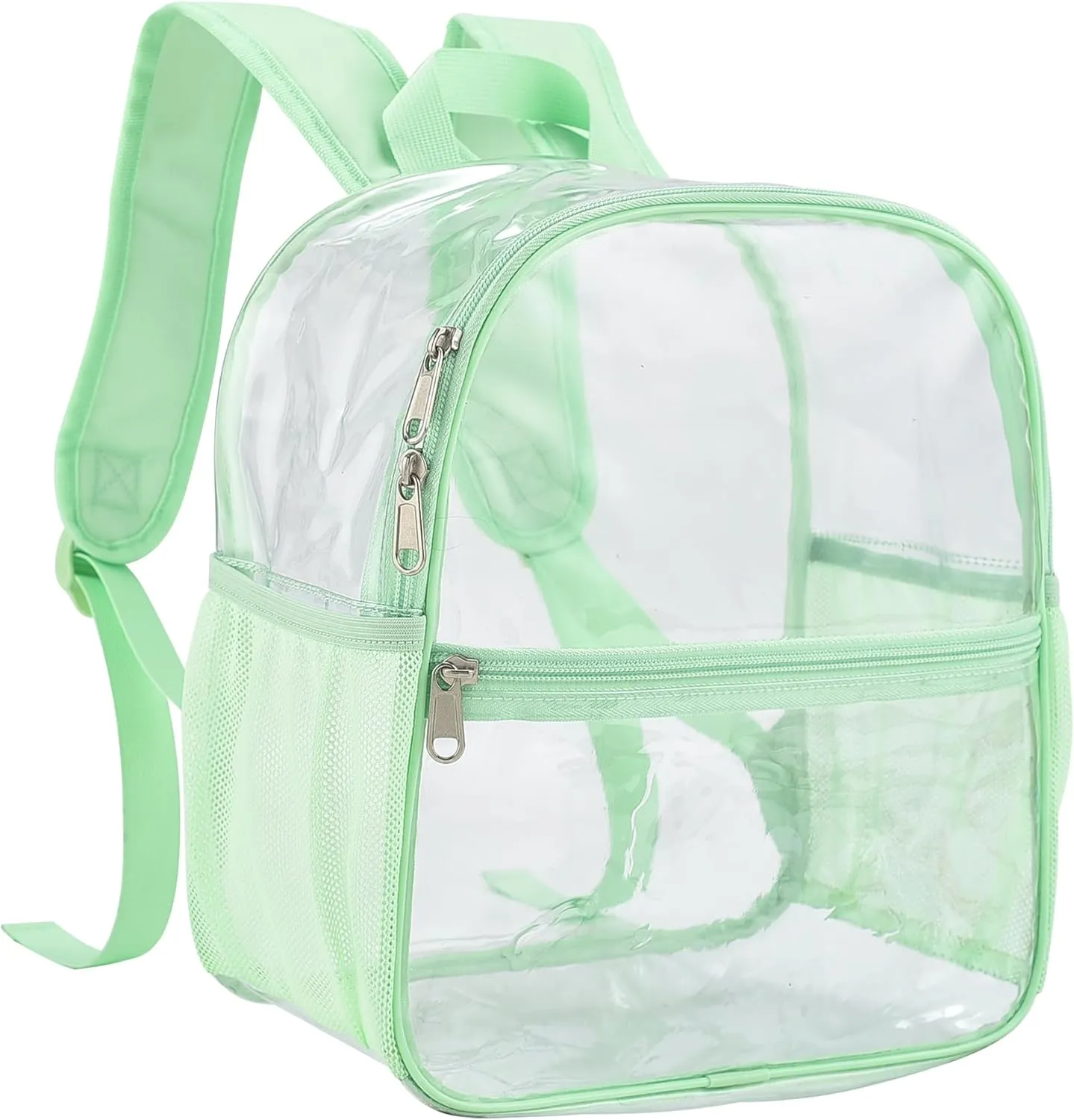 Oraben Clear Backpack for Stadium Events 12x12x6 Stadium Bag, Mini Small Clear Bag with Front Pocket for Concert Sport Events Work Travel