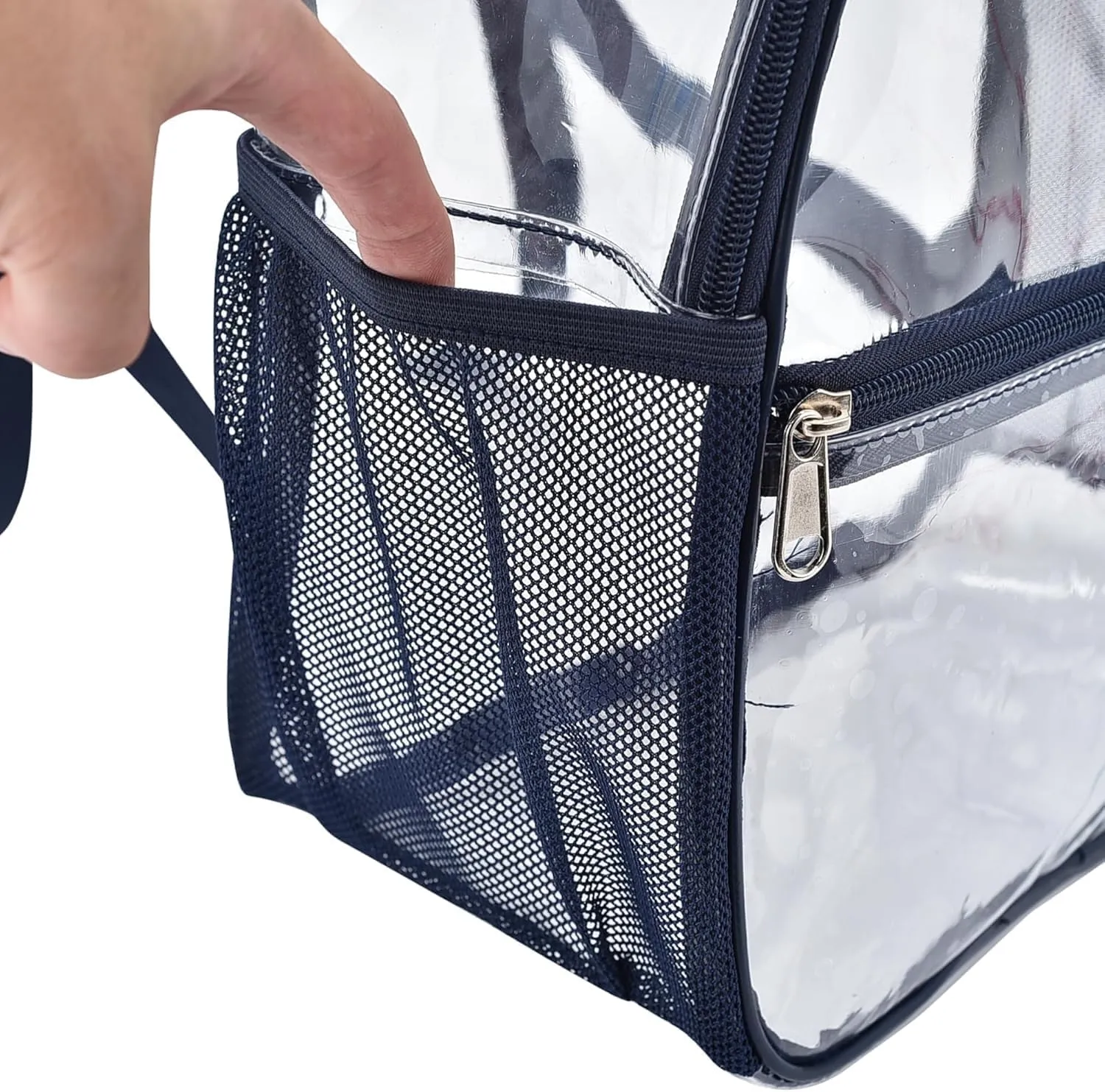 Oraben Clear Backpack for Stadium Events Clear Stadium Backpack 12x6x12 Bag (Enhanced Strap, Navy Blue)