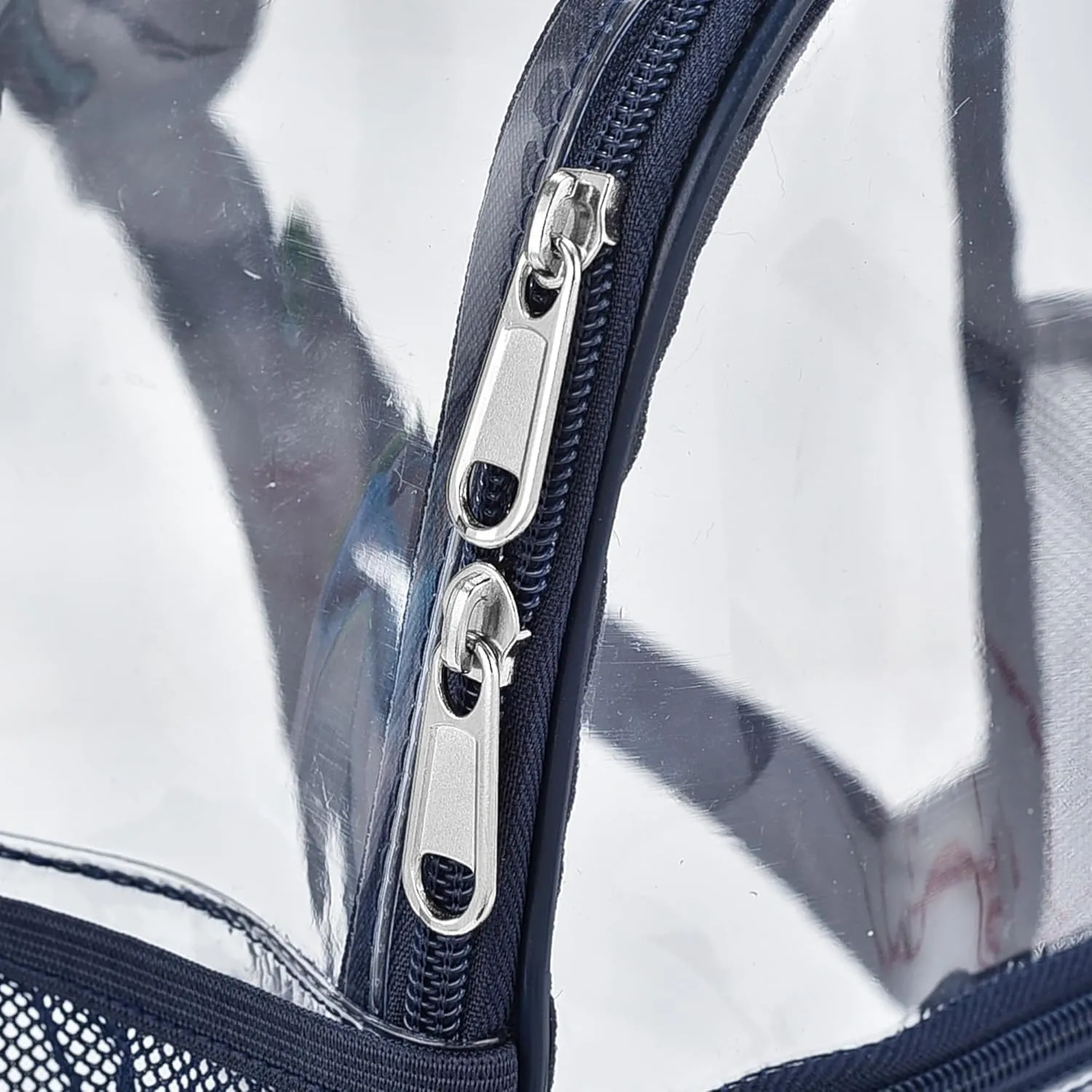 Oraben Clear Backpack for Stadium Events Clear Stadium Backpack 12x6x12 Bag (Enhanced Strap, Navy Blue)