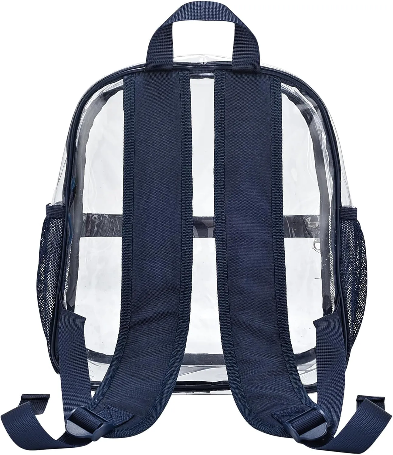Oraben Clear Backpack for Stadium Events Clear Stadium Backpack 12x6x12 Bag (Enhanced Strap, Navy Blue)