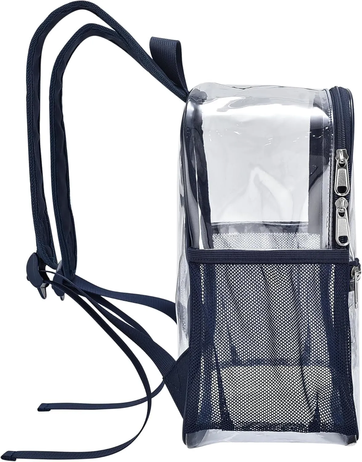 Oraben Clear Backpack for Stadium Events Clear Stadium Backpack 12x6x12 Bag (Enhanced Strap, Navy Blue)