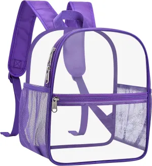 Oraben Clear Backpack for Stadium Events Clear Stadium Backpack 12x6x12 Bag (Enhanced Strap, Purple)