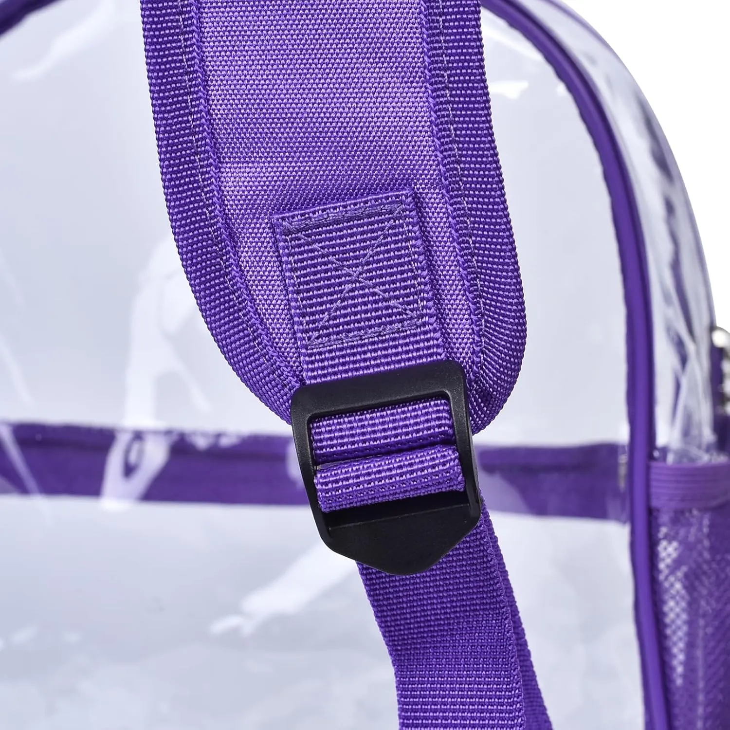 Oraben Clear Backpack for Stadium Events Clear Stadium Backpack 12x6x12 Bag (Enhanced Strap, Purple)