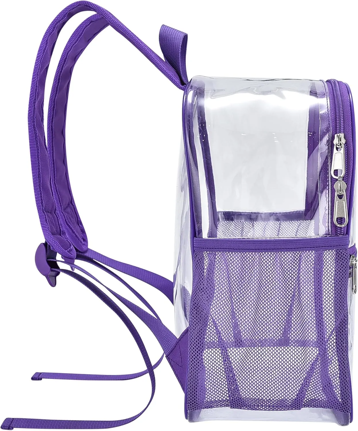 Oraben Clear Backpack for Stadium Events Clear Stadium Backpack 12x6x12 Bag (Enhanced Strap, Purple)