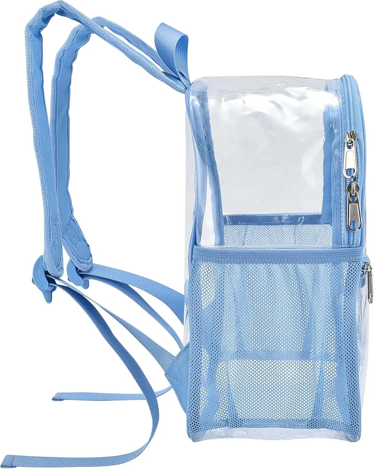 Oraben Clear Backpack for Stadium Events Clear Stadium Backpack 12x6x12 Bag (Enhanced Strap, Sky Blue)