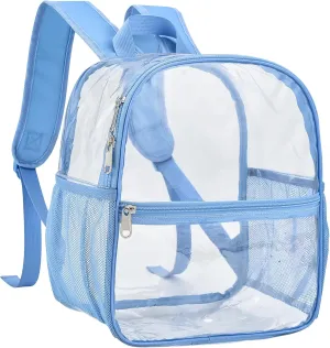 Oraben Clear Backpack for Stadium Events Clear Stadium Backpack 12x6x12 Bag (Enhanced Strap, Sky Blue)