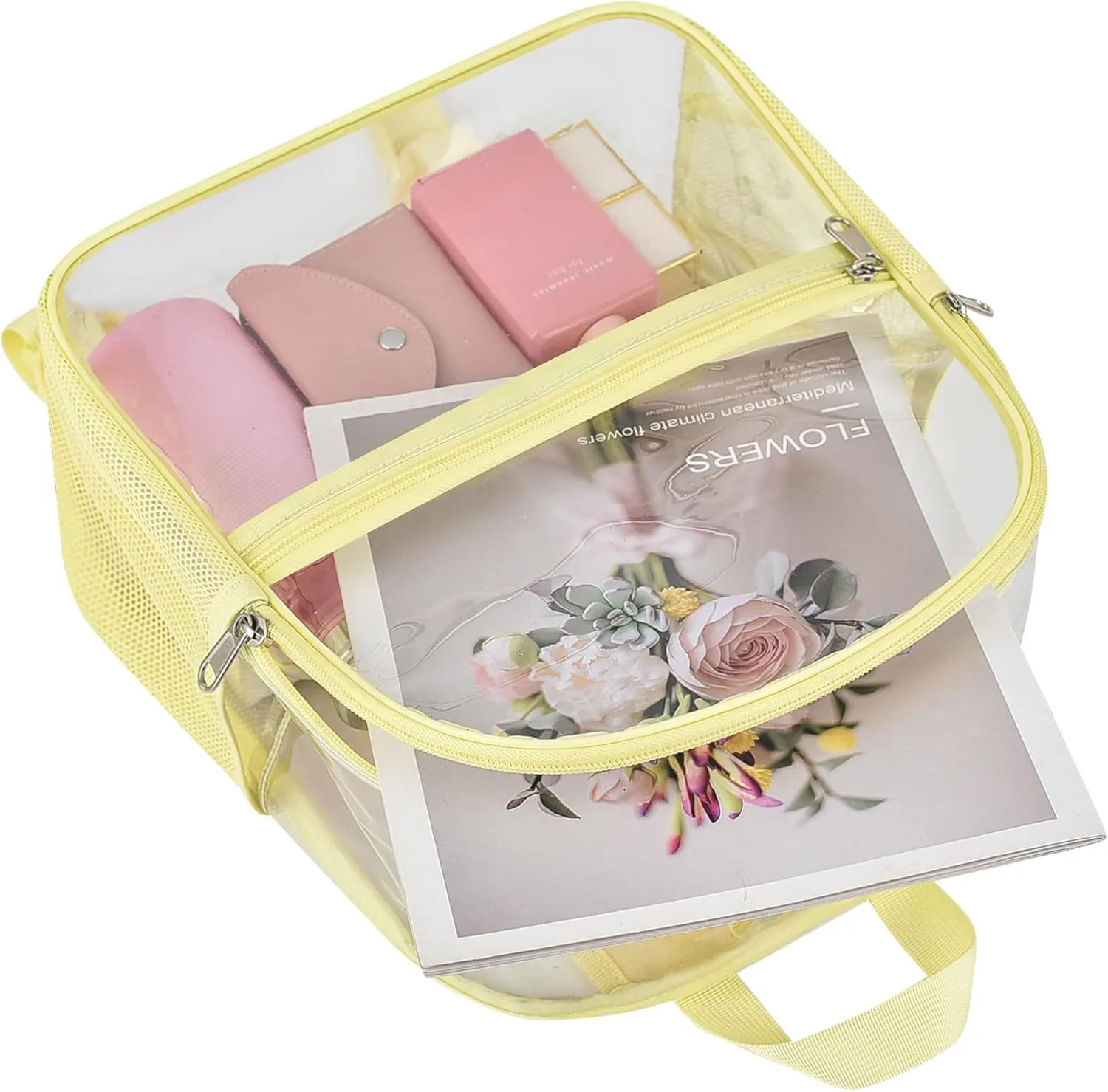 Oraben Clear Backpack for Stadium Events Clear Stadium Backpack 12x6x12 Bag (Enhanced Strap, Yolk Yellow)