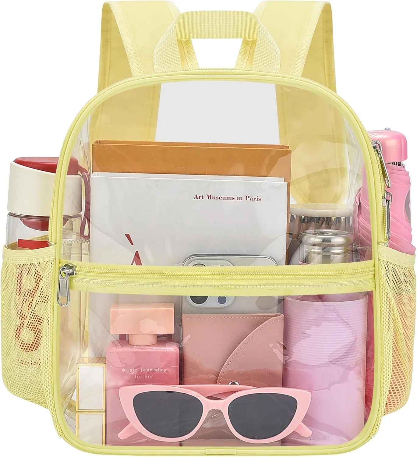 Oraben Clear Backpack for Stadium Events Clear Stadium Backpack 12x6x12 Bag (Enhanced Strap, Yolk Yellow)