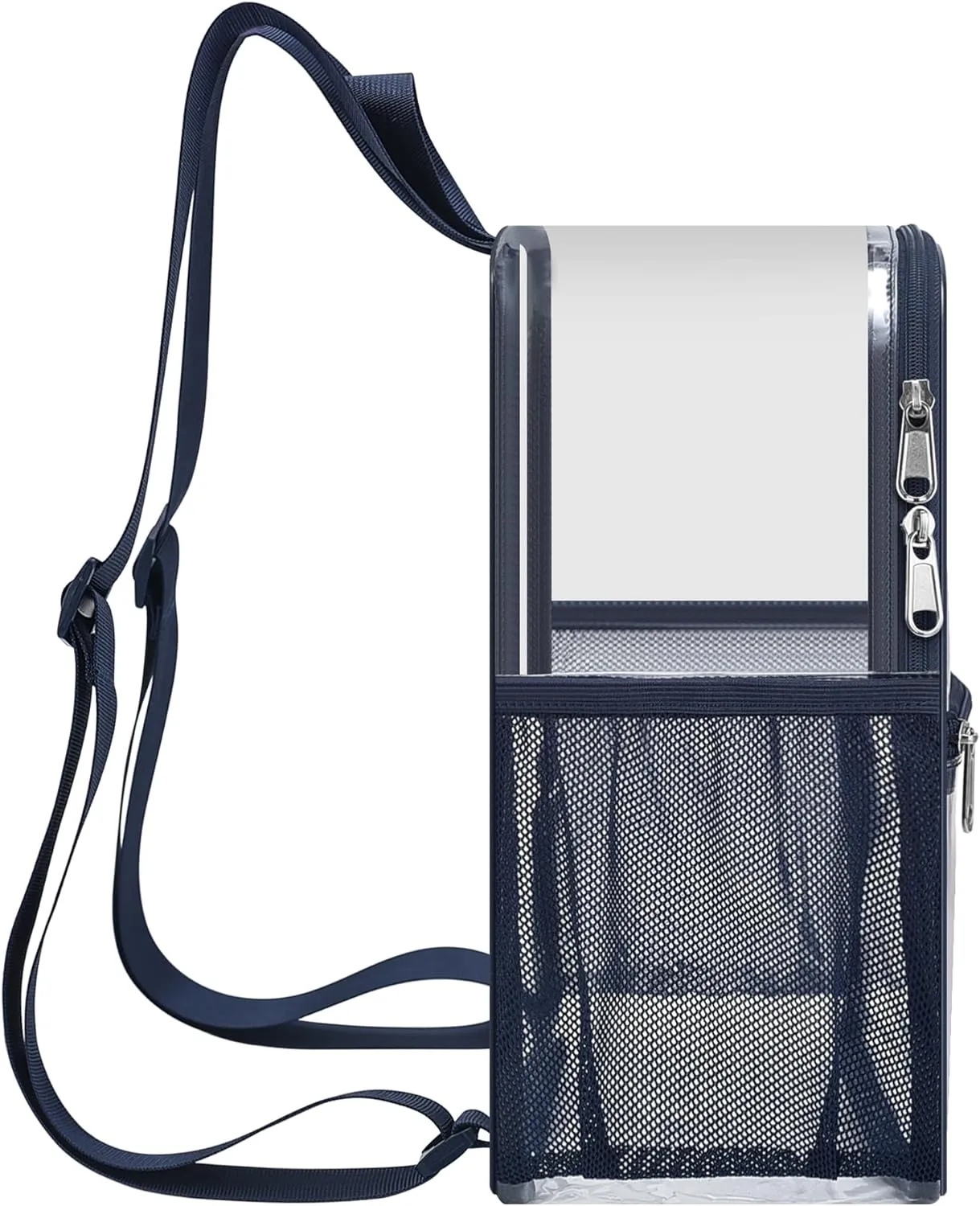 Oraben Clear Backpack for Stadium Events Clear Stadium Backpack 12x6x12 Bag (Nylon Shoulder Straps, Navy Blue)