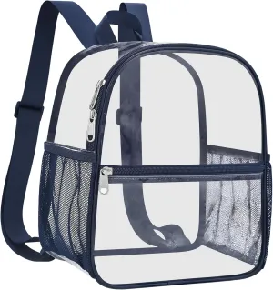Oraben Clear Backpack for Stadium Events Clear Stadium Backpack 12x6x12 Bag (Nylon Shoulder Straps, Navy Blue)