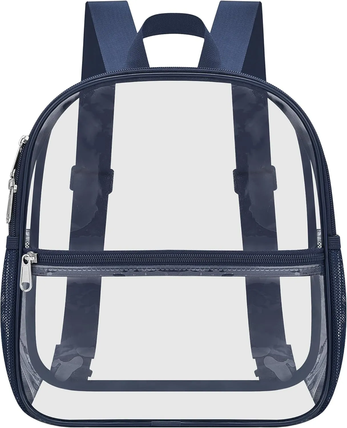 Oraben Clear Backpack for Stadium Events Clear Stadium Backpack 12x6x12 Bag (Nylon Shoulder Straps, Navy Blue)