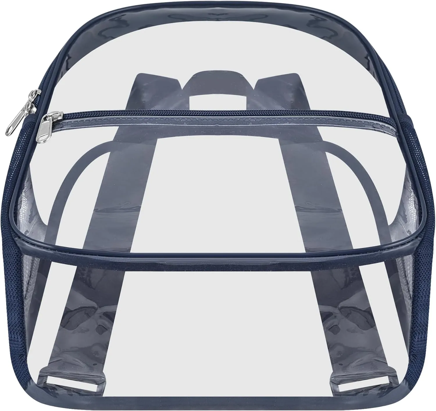 Oraben Clear Backpack for Stadium Events Clear Stadium Backpack 12x6x12 Bag (Nylon Shoulder Straps, Navy Blue)