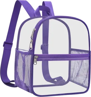 Oraben Clear Backpack for Stadium Events Clear Stadium Backpack 12x6x12 Bag (Nylon Shoulder Straps, Purple)