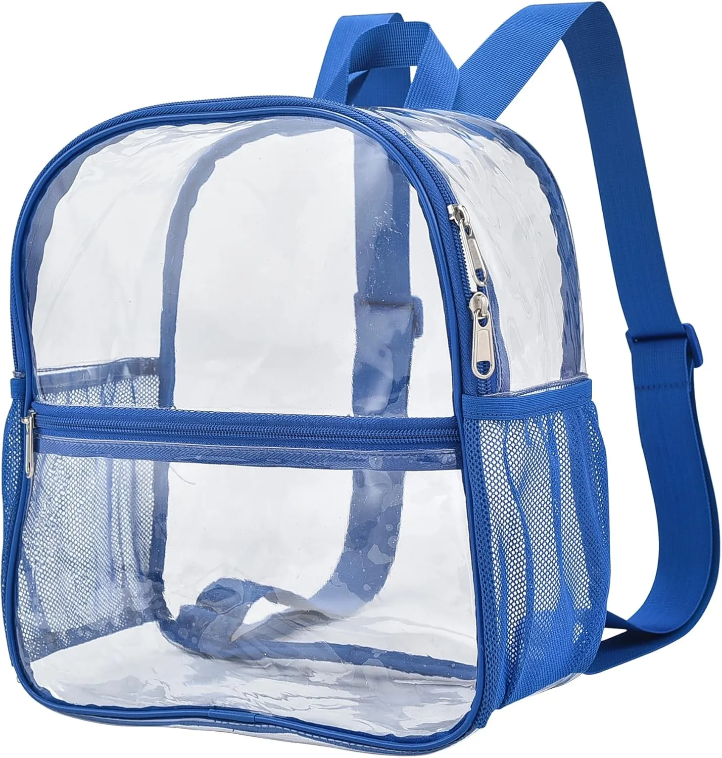 Oraben Clear Backpack for Stadium Events Clear Stadium Backpack 12x6x12 (Nylon Shoulder Straps, Blue)