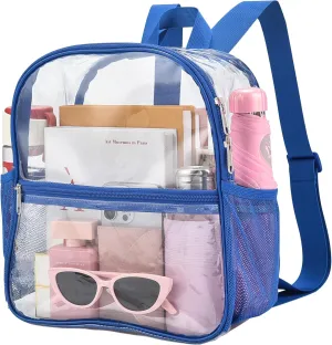 Oraben Clear Backpack for Stadium Events Clear Stadium Backpack 12x6x12 (Nylon Shoulder Straps, Blue)