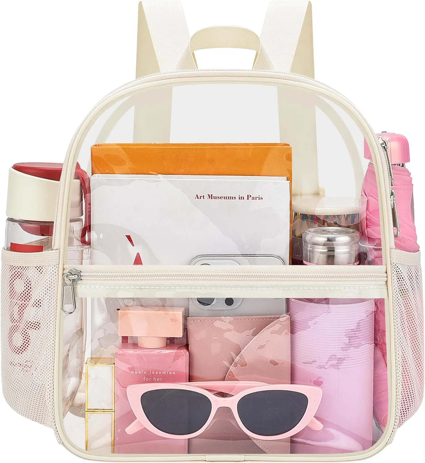 Oraben Clear Backpack Stadium Approved 12×12×6 Clear Mini Backpack Small Transparent Backpack for Concert, Beach, Work, Travel & Sporting