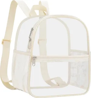Oraben Clear Backpack Stadium Approved 12×12×6 Clear Mini Backpack Small Transparent Backpack for Concert, Beach, Work, Travel & Sporting