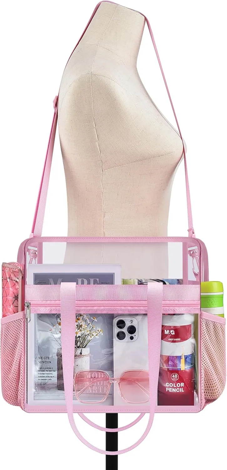 Oraben Clear Bag for Stadium Events 12x6x12 Clear Tote Bag for Women Transparent Lunch Bag for Work Sports Concert
