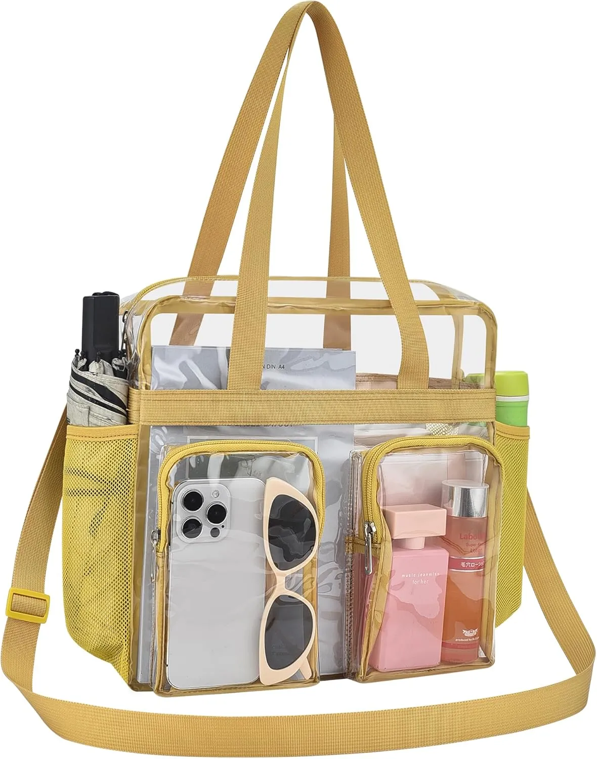 Oraben Clear Tote Bag Clear Bag Stadium Approved 12x6x12 Stadium Bag for Work, Sports Games,Gym