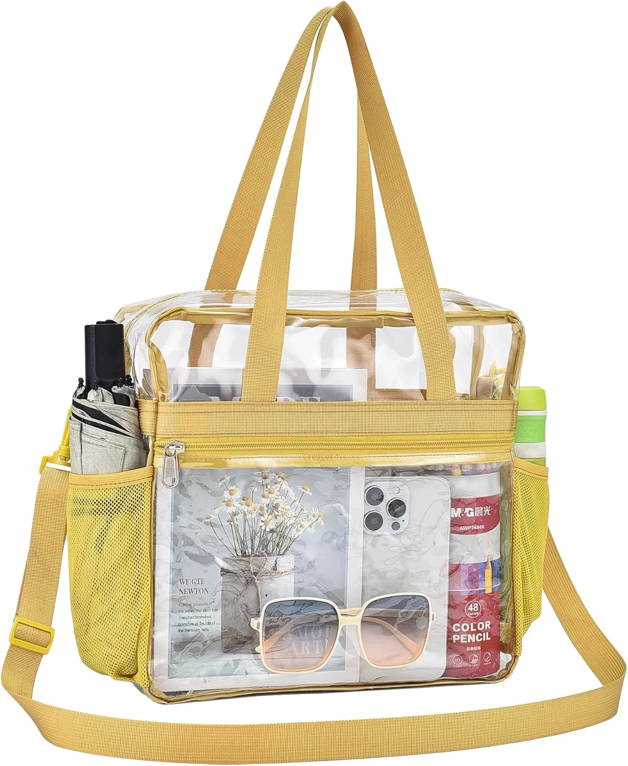 Oraben Clear Tote Bag Clear Bag Stadium Approved 12x6x12 Stadium Bag for Work, Sports Games,Gym