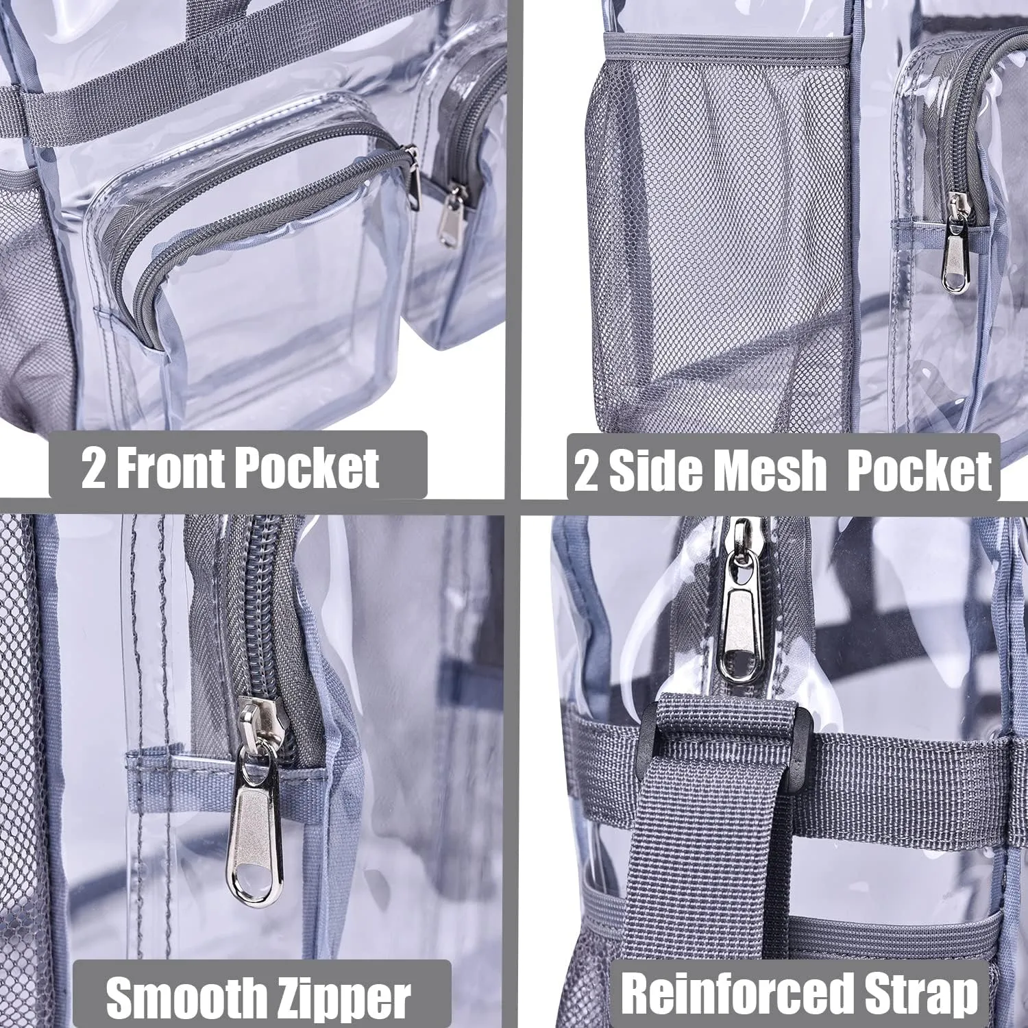 Oraben Clear Tote Bag Clear Bag Stadium Approved 12x6x12 Stadium Bag for Work, Sports Games,Gym