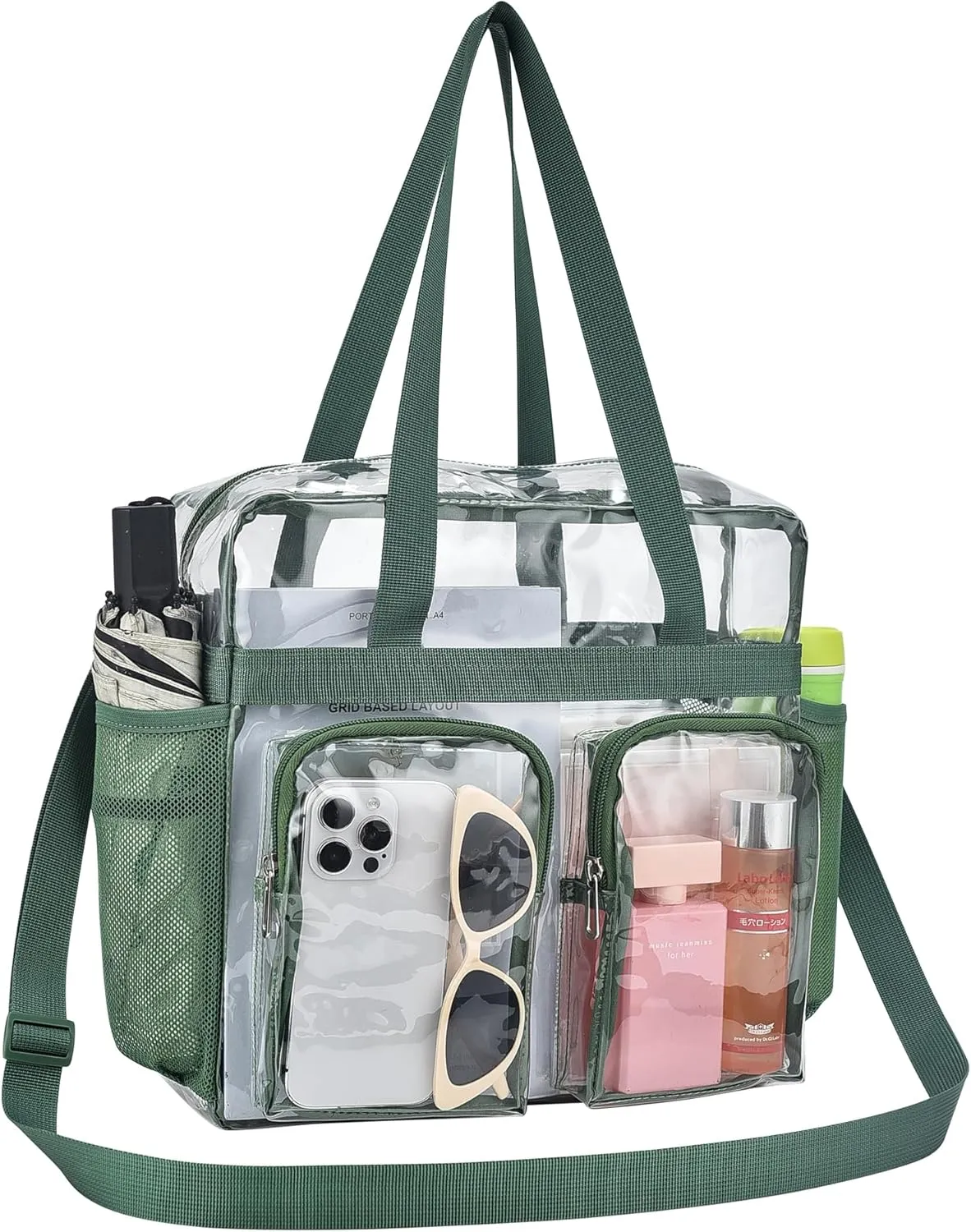 Oraben Clear Tote Bag Clear Bag Stadium Approved 12x6x12 Stadium Bag for Work, Sports Games,Gym
