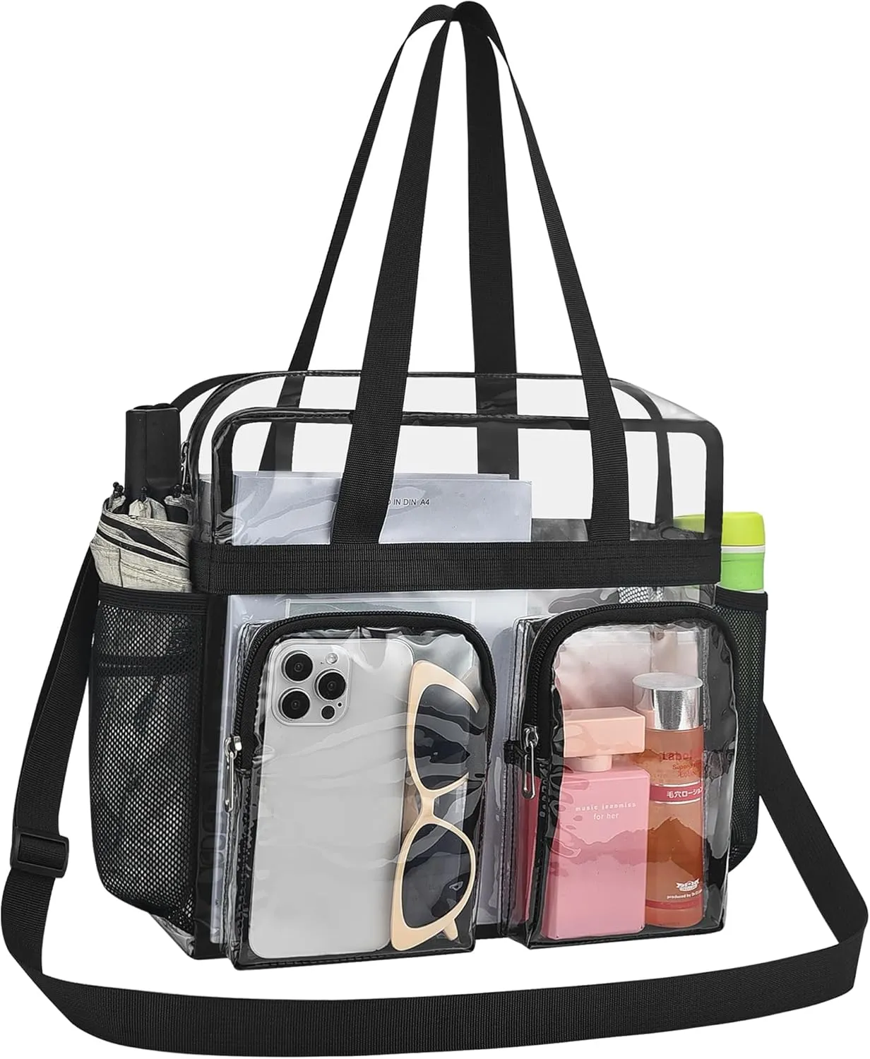 Oraben Clear Tote Bag Clear Bag Stadium Approved 12x6x12 Stadium Bag for Work, Sports Games,Gym